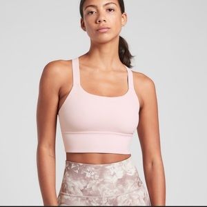 Athleta Warrior Longline D-DD Light Pink Sports Bra